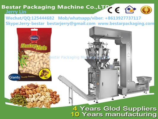Nueces automáticas Chips de coco tostadas Chips de patata congeladas Chips de patatas fritas Chips de embalaje Máquina Bestar embalaje