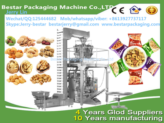 Velocidad automática multicabeza pesadora de nueces máquina de pesado de embalaje bolsa de almohada embalaje Bestar embalaje