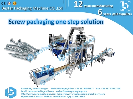 Línea de embalaje automática de cajas de pesaje y llenado para clavos de hardware de 4-10KG
