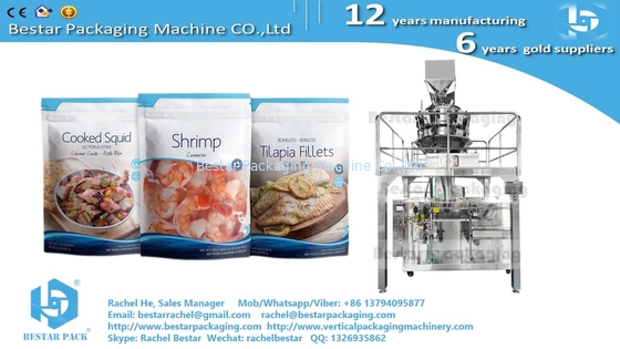 Máquina de embalaje de pescado congelado para bolsas con cremallera 250 g