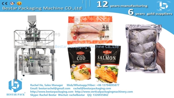 Máquina de embalaje de pescado congelado para bolsas con cremallera 250 g