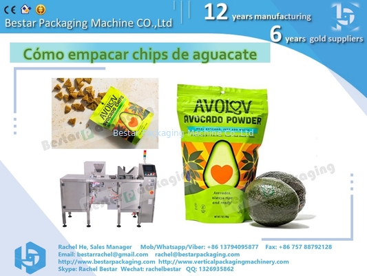 Máquina de embalaje de bolsas con cremallera de aguacate