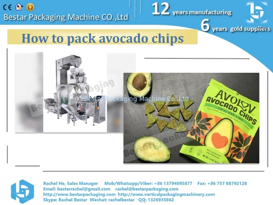 Máquina de embalaje de bolsas con cremallera de aguacate