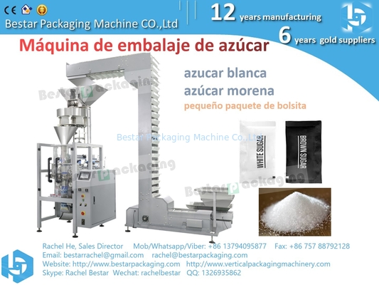 Azúcar blanco granulado 1000 g bolsa PE máquina automática de pesaje y embalaje