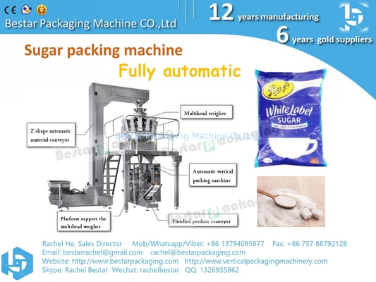 Cómo empacar el sachet de azúcar blanco en la máquina de pesaje y embalaje Bestar