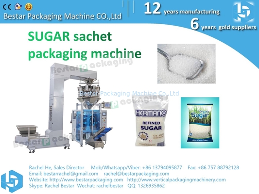 Cómo empacar el sachet de azúcar blanco en la máquina de pesaje y embalaje Bestar