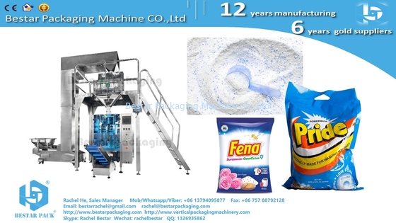 Máquina de embalaje de detergentes Bestar pesa automáticamente y alimenta con cuchara