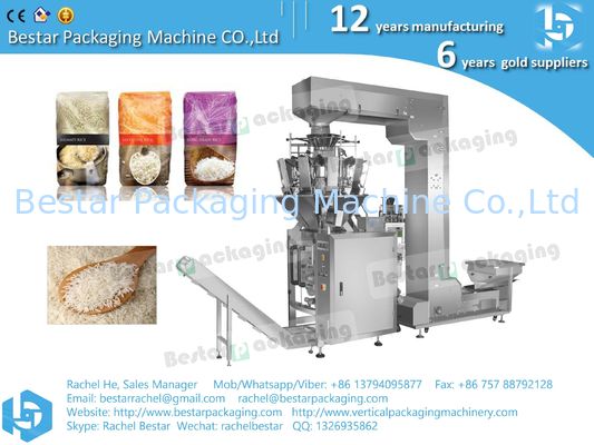 Máquina automática de embalaje de arroz en bolsas de 500 g con 10 cabezas pesadora BSTV-750AZ