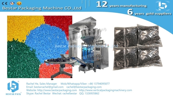 Máquina de embalaje automática de conjunto completo con pesadora de múltiples cabezas, máquina de etiquetado, pesadora de comprobación y plataforma giratoria BSTV-550AZ