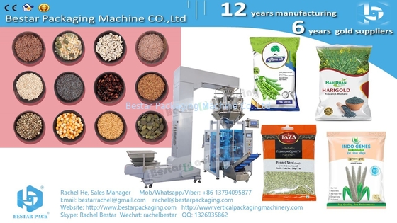 Máquina de embalaje automática de conjunto completo con pesadora de múltiples cabezas, máquina de etiquetado, pesadora de comprobación y plataforma giratoria BSTV-550AZ