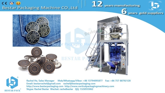 Jeans botones 1KG maquina de embalaje de bolsas con 14 cabezas pesadora eléctrica BSTV-450AZ