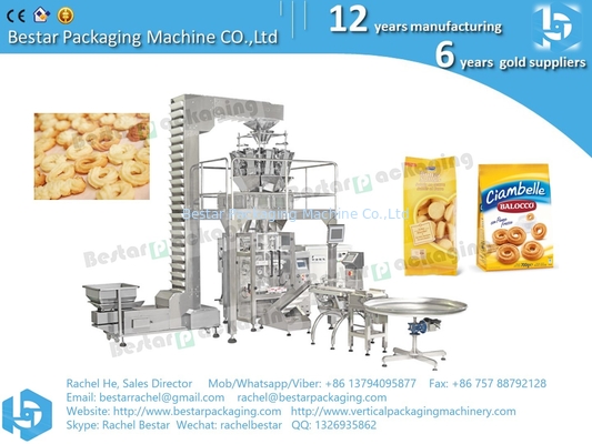 Máquina de embalaje para galletas, bolsas personalizadas con cabeza de doble sellado BSTV-450AZ