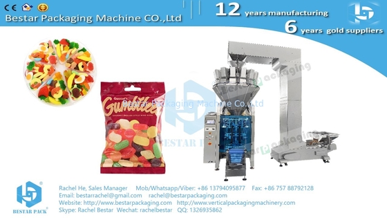 500g bolsa de caramelo gomoso máquina automática de pesaje de embalaje BSTV-450AZ