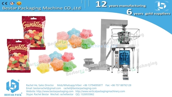 500g bolsa de caramelo gomoso máquina automática de pesaje de embalaje BSTV-450AZ