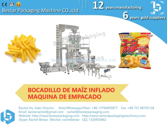 Máquina de embalaje de bocadillos de maíz hinchado VFFS máquina automática de pesaje y embalaje BSTV-450AZ