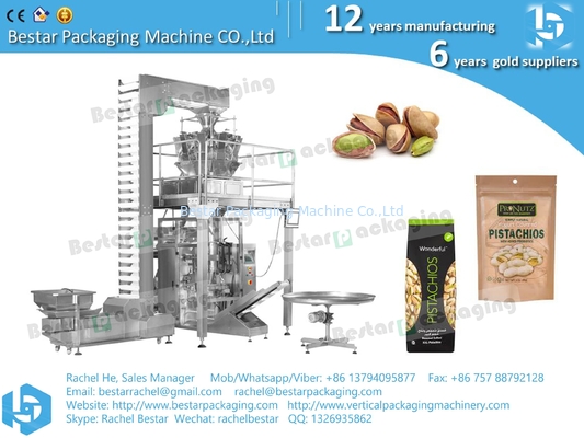 BESTAR VFFS máquina de embalaje automática pesado y embalaje de cacahuetes en bolsa BSTV-450AZ