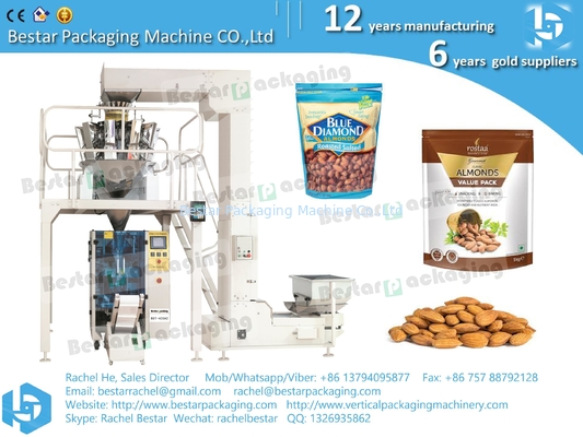 BESTAR VFFS máquina de embalaje automática pesado y embalaje de cacahuetes en bolsa BSTV-450AZ