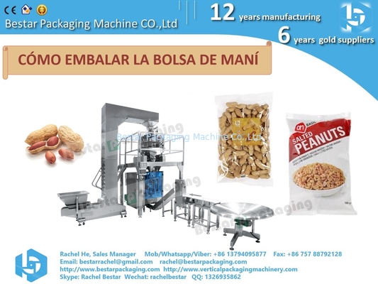 BESTAR VFFS máquina de embalaje automática pesado y embalaje de cacahuetes en bolsa BSTV-450AZ