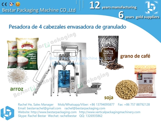 Pesar y envasar automático Bestar con pesadora lineal de 4 cabezas BSTV-550BZ