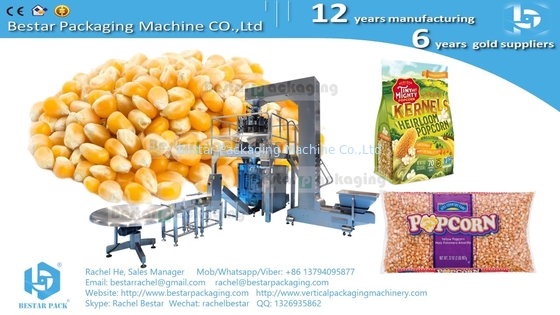 Máquina automática de embalaje de granos de palomitas de maíz con pesaje, impresión y etiquetado BSTV-550AZ