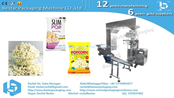 Máquina automática de embalaje de granos de palomitas de maíz con pesaje, impresión y etiquetado BSTV-550AZ