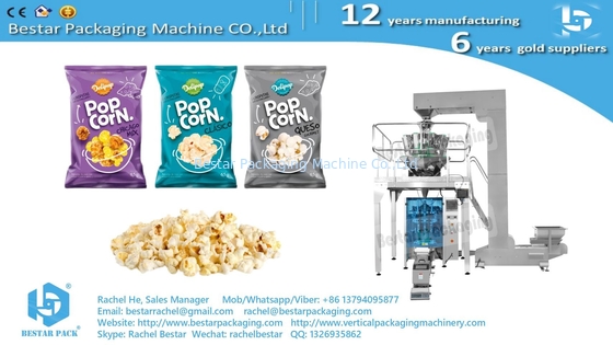 Máquina automática de embalaje de granos de palomitas de maíz con pesaje, impresión y etiquetado BSTV-550AZ