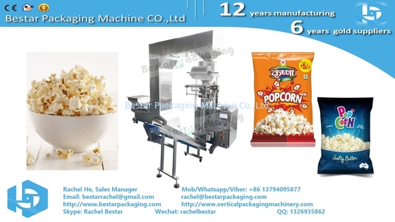 Máquina automática de embalaje de granos de palomitas de maíz con pesaje, impresión y etiquetado BSTV-550AZ