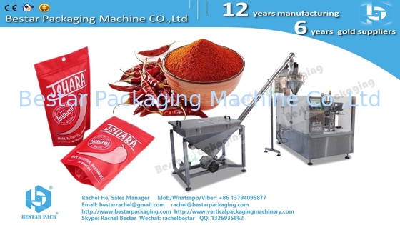 Polvo picante de 450 g bolsa de cremallera máquina automática de pesaje de embalaje