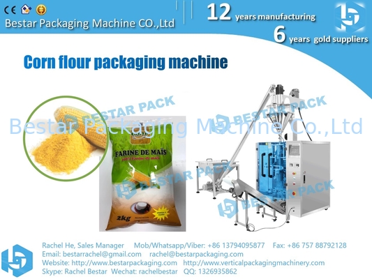 Máquina de embalaje de bolsas de almohada de harina de maíz de 1 kg con Mitsubishi PLC BSTV-450DZ
