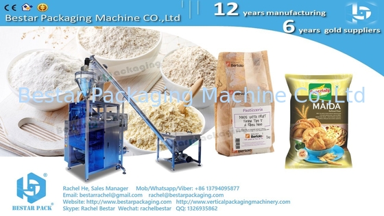 Máquina de embalaje de bolsas de gaseta de 1 kg de harina de trigo con impresión y etiquetado BSTV-450DZ