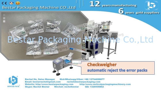 Máquina de embalaje Bestar con un cuenco contador y alimentación manual