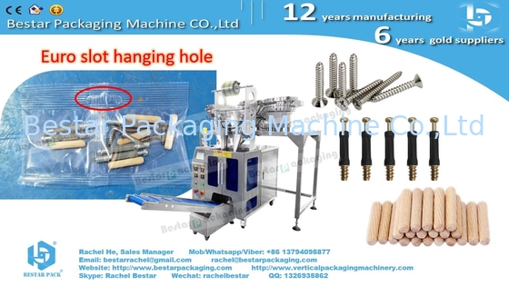 Máquina automática de embalaje de bolsas con dos cuencos de conteo para tornillo de auto-apogamiento y tapón de pared de expansión de plástico