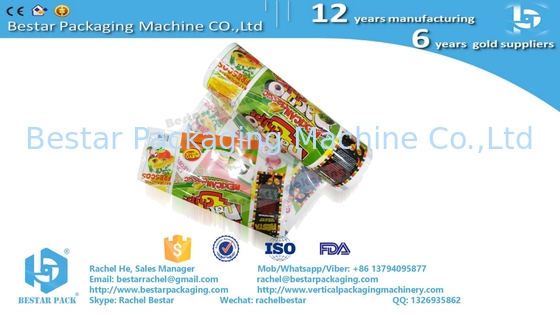 Película de plástico laminada PET/PE para envases de bocadillos con máquina de pesado Bestar