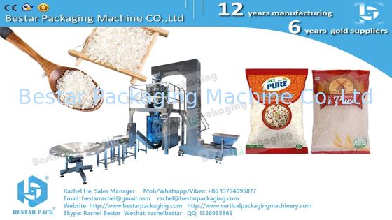 Máquina automática de embalaje de arroz en bolsas de 500 g con 10 cabezas pesadora BSTV-750AZ
