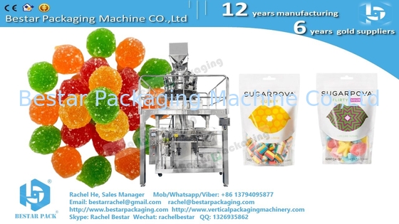 Máquina de embalaje de caramelos gomosos con un peso de 1 kg y que llena una bolsa con cierre con cremallera BSDP-260
