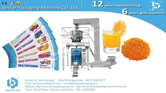 Jugo de frutas instantáneo en polvo bolsa de palo máquina de embalaje automática de pesaje BSTV-450AZ