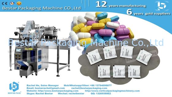 Máquina de conteo de embalaje con 3 vibradores para cápsulas de medicamentos envasado en bolsas