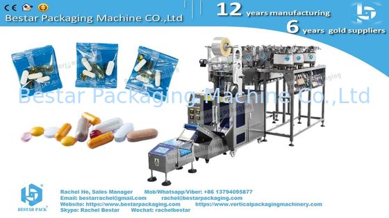 Máquina de embalaje de pastillas de grado farmacéutico con alimentador automático y sellado de bolsa redondeado personalizado