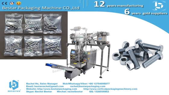 Máquina de embalaje automática con tres vibradores de recuento para envases de plástico con gancho