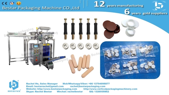 Máquina de embalaje automática con tres vibradores de recuento para envases de plástico con gancho