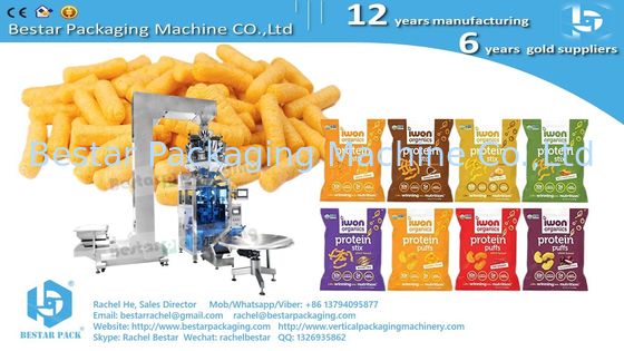 Máquina de embalaje de trozos de maíz reventado con inflación y perforador de agujeros de euro BSTV-450AZ