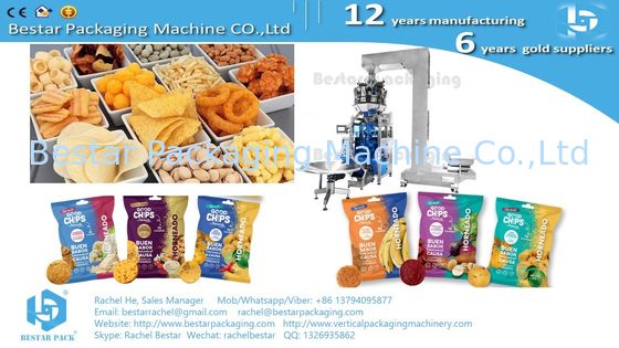 Máquina de embalaje de trozos de maíz reventado con inflación y perforador de agujeros de euro BSTV-450AZ