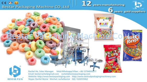 Máquina de embalaje de avena de cereales con pesaje automático y etiquetado de doble cara BSTV-450AZ