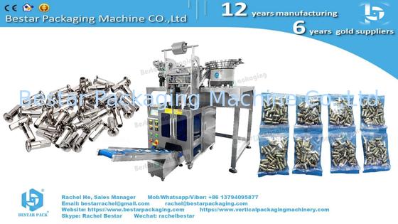 Máquina empacadora contadora de hardware con 4 cuencos vibratorios y alimentación manual por correa