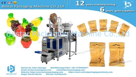 Rainbow candy automatic counting packaging machine with 8 vibrators and printer