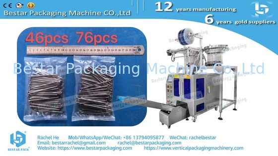 Long screw automatic alignement packaging machine with two counting bowls