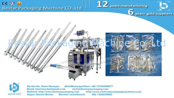 Long screw automatic alignement packaging machine with two counting bowls