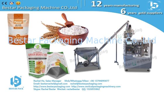 Máquina de embalaje de bolsas con cremallera de 8 estaciones para 250 g de sal