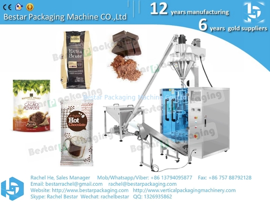 Máquina de embalaje de chocolate en polvo de 500 g, 1 kg y 2 kg con función de alimentación, llenado y sellado