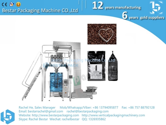 Máquina de embalaje de granos de café asados de Foshan Bestar tipo VFFS
